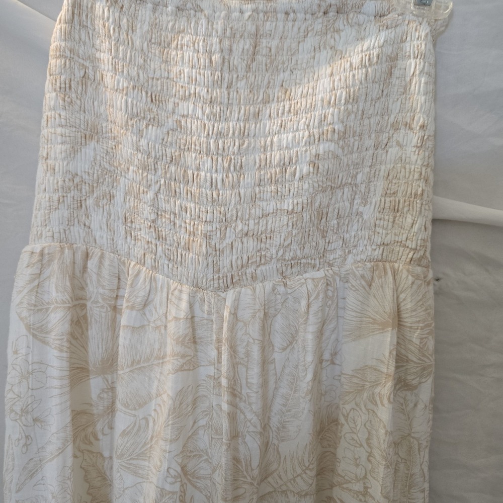 American Eagle Jumpsuit Strapless/ Straps Smocked Bodice Palm Print Beachy NWT M - Picture 4 of 16